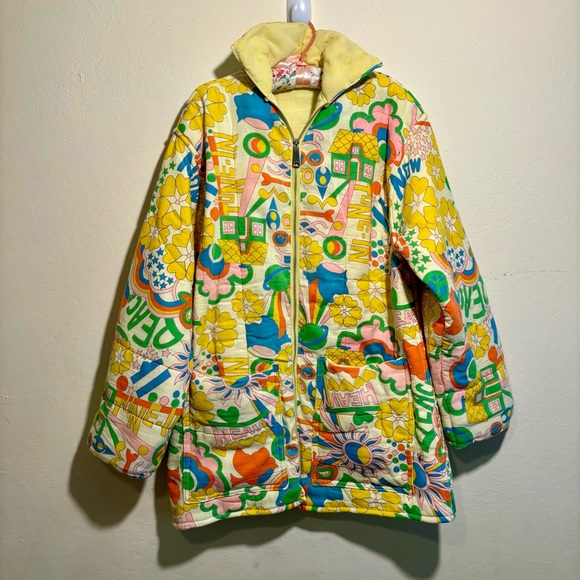 Vintage Jackets & Blazers - Magicbusvintage Groovy 70’s Reversible Blanket Jacket